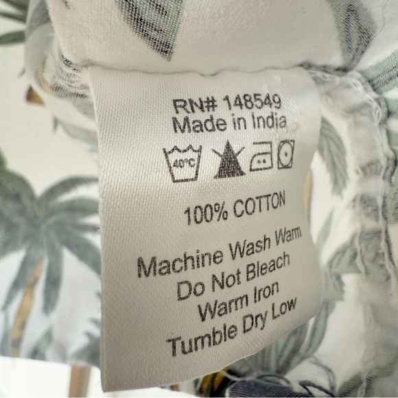 Free Planet Men's XS Tropical Palm Tree Graphic Button-Up Shirt Summer Cotton - Picture 9 of 10